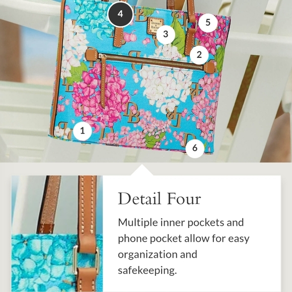 NWT Dooney & Bourke Hydrangea Monogram Shopper - Picture 12 of 15